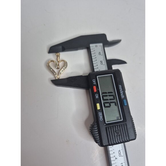 Caspian International 1/4ct Diamond Heart Pendant 10k Yellow Gold 2.2g - Picture 10 of 12